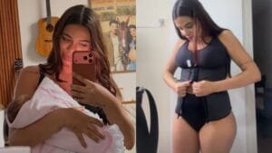 Rotina de recuperação pós-parto de Key Alves