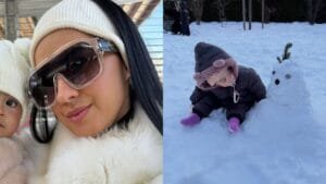 Clara rouba a cena em viagem à Suíça ao lado de Graciele Lacerda e