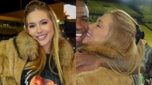 Virginia Fonseca e Vini Jr: o look personalizado no jogo do Real Madrid