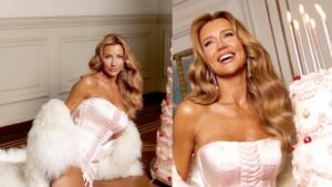 Ana Paula Siebert celebra 38 anos com bolo imponente