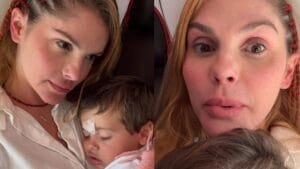 Bárbara Evans: susto com o filho durante viagem