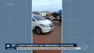 Capotamento na Av. Fernando Guilhon em Santarém