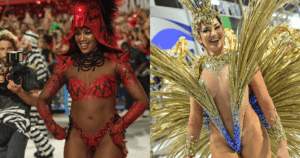 Rainhas de bateria no 1º dia de desfiles no Rio