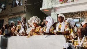 Saída do Ilê Aiyê no carnaval de Salvador 2026